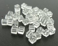 Glass Bead Square 6mm ±100pcs/str Crystal AB