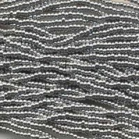 Czech Seed Beads Size 6/0 1-Strand Bright Silver