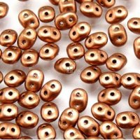 Czech MiniDuo Two-hole Bd 4x2mm 90 Beads Crystal Bronze Copper