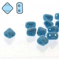Czech 2 Hole Silky Beads 5mm 40pc Turquoise Blue