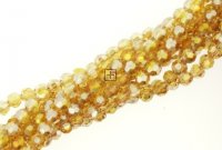 Crystal Bead Multifaceted Round 6mm 55pcs Topaz AB
