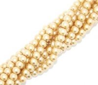 Chinese Glass Pearl Round 8mm 104pcs Old Gold