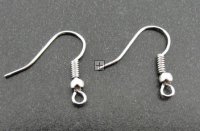 Earring Wire Fishhook Style 20mm 25sets (50pcs) Antique Silver