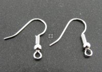 Earring Wire Fishhook Style 20mm 25sets (50pcs) Silver Plated