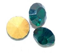 Chaton Faceted Gold Foiled SS-06 2.0 mm Emerald 20 pcs