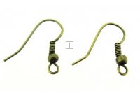 Earring Wire Antique Bronze 50pcs
