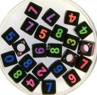 Acrylic Numbers 6mm Assorted 55pcs