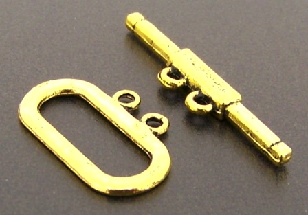 Toggle Clasp 2-strand 15 Sets Antique Brass