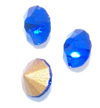 Chaton Faceted Gold Foiled SS-06 2.0 mm Sapphire 20 pcs